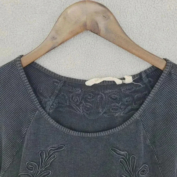 Soft Surroundings Womens M Long Sleeve Embroidered Sweater Top M Cotton 24CT - Picture 8 of 9